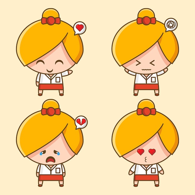 Cheerful Anime-Style Characters Expressing Various Emotions | Jiffy Designs