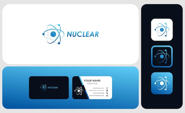 Sleek and Modern Nuclear Energy Logo with Atom Symbol | Jiffy Designs