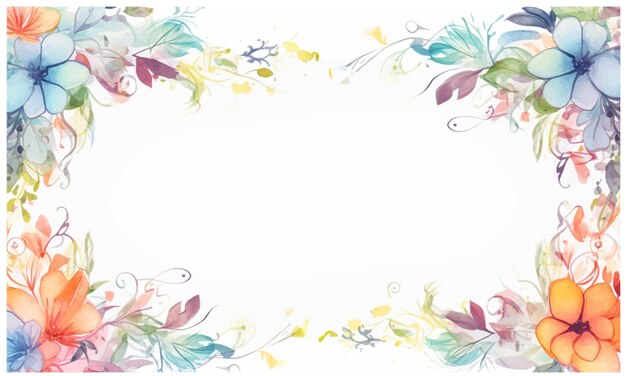 Vibrant Floral Frame with Watercolor Blooms | Jiffy Designs
