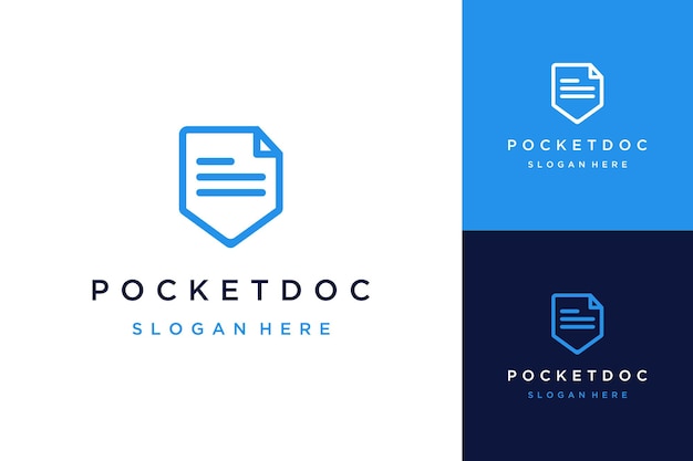 Minimalist Pocket Document Icon with Sleek Typography | Jiffy Designs
