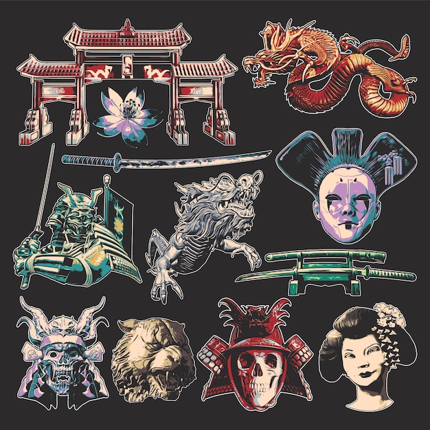 Vibrant Asian-Inspired Illustrations and Character Designs Collection ...