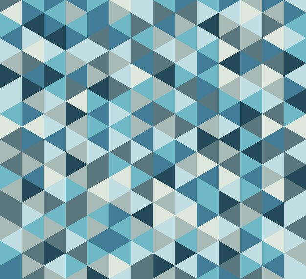 Geometric Mosaic of Interlocking Triangular Tiles in Shades of Blue ...