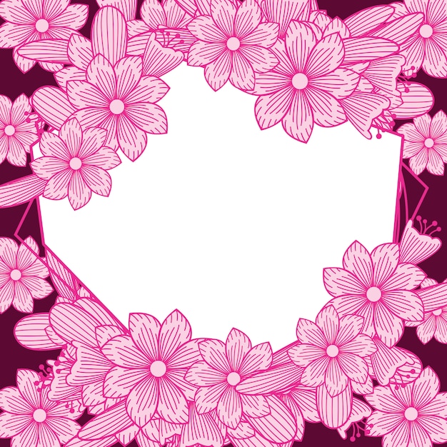 Vibrant Floral Frame with Pink Blossoms | Jiffy Designs