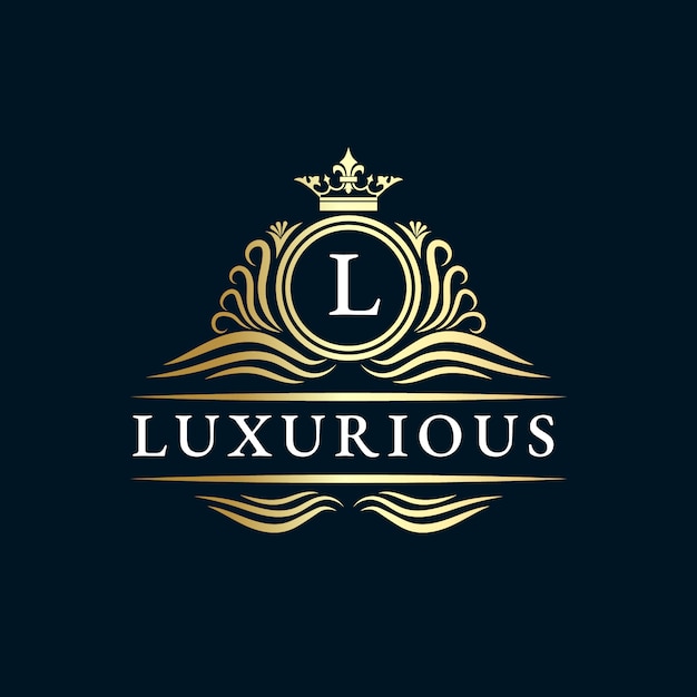 Elegant Monogram Emblem with Regal Crown and Flourishes | Jiffy Designs