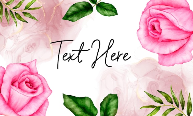Watercolor Roses with Calligraphic Text on White Background | Jiffy Designs