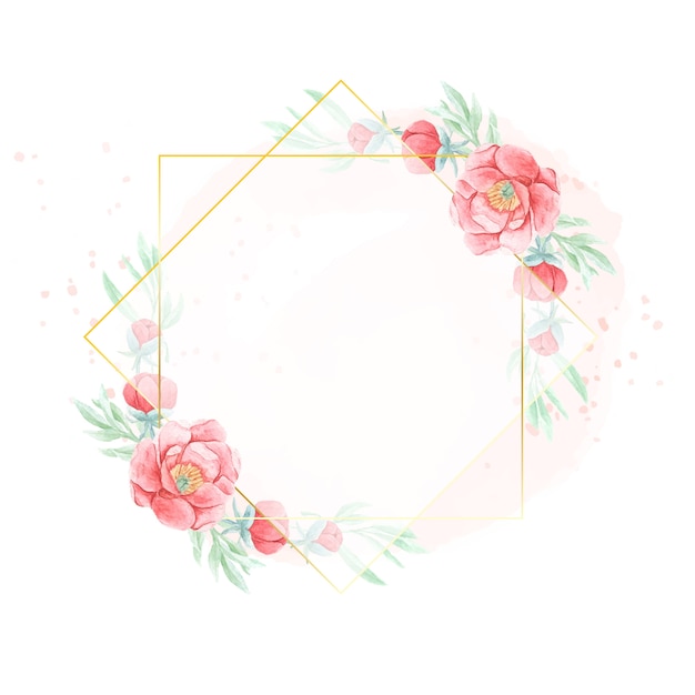 Elegant Floral Frame with Vibrant Pink Roses and Greenery | Jiffy Designs