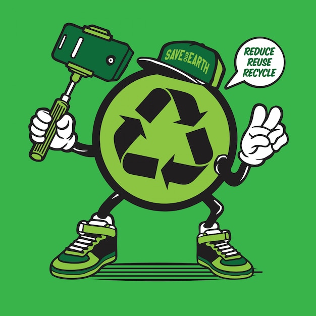 Recycling Symbol Character Encourages Reuse and Recycle | Jiffy Designs
