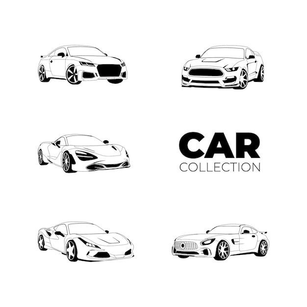 Sleek and Stylish Automotive Silhouettes: A Collection of Modern Cars ...