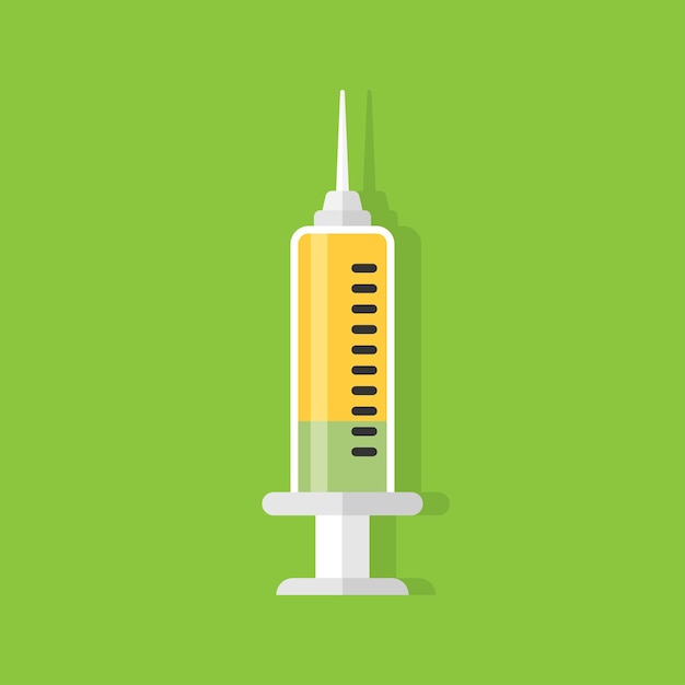 Vibrant Yellow Syringe Against Lush Green Background | Jiffy Designs