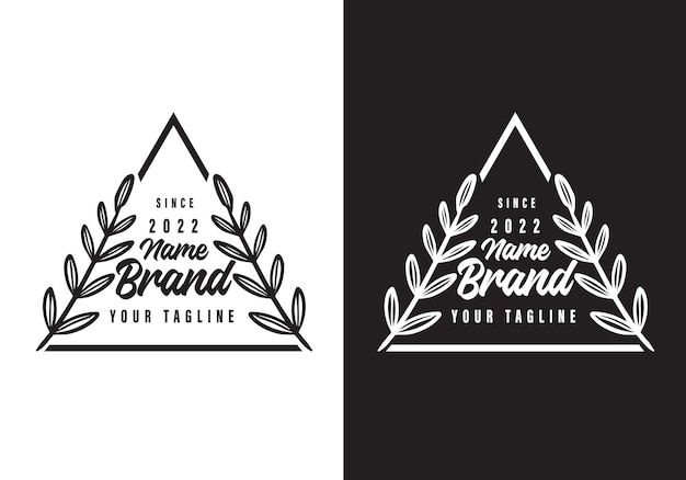 Elegant Laurel Wreath Brand Logo with Tagline | Jiffy Designs