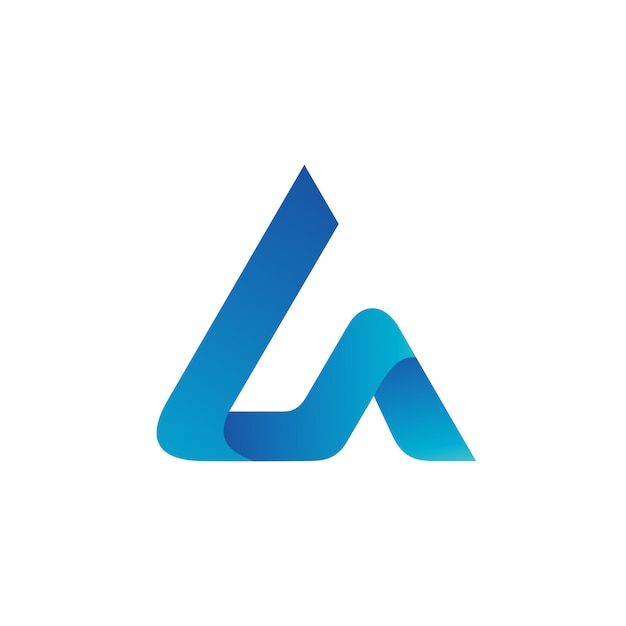 Minimalist Blue Overlapping Geometric Letter A Shape | Jiffy Designs
