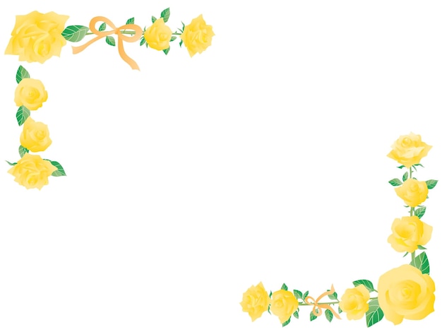 Vibrant Yellow Roses Adorn Elegant Floral Border | Jiffy Designs