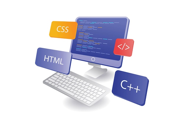 Vibrant Coding Workspace: HTML, CSS, and C++ Displayed | Jiffy Designs