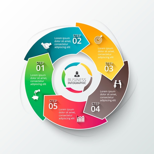 Vibrant Circular Infographic with Colorful Segments and Icons | Jiffy ...