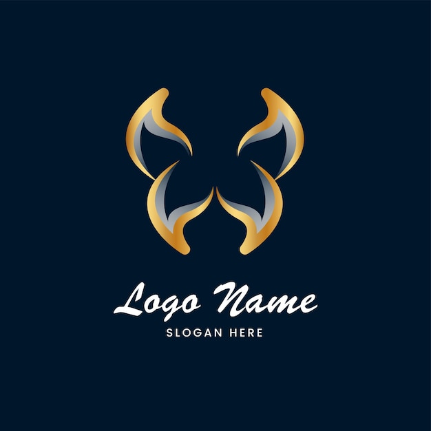 Elegant golden wings emblem on a dark blue backdrop | Jiffy Designs