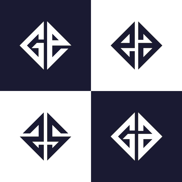 Sleek Geometric Monogram Symbols in Minimalist Dark Design | Jiffy Designs
