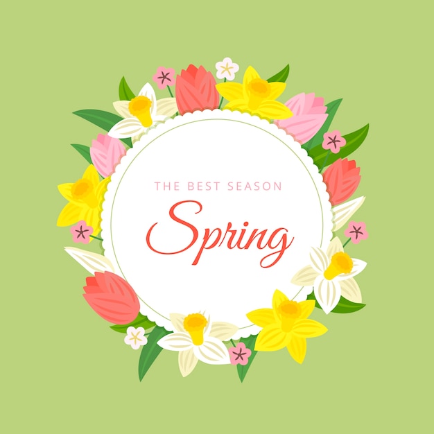 Vibrant Spring Floral Wreath with Calligraphic Text | Jiffy Designs