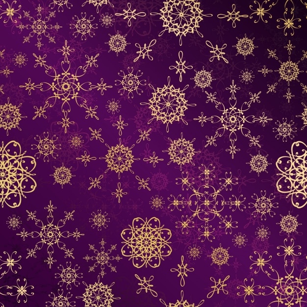 Elegant Golden Snowflakes on Regal Purple Background | Jiffy Designs