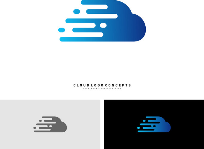 Fast Cloud Logo Design Concept Vector. Tech Cloud Logo Template Vector ...