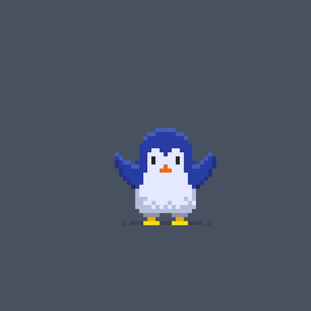 Adorable Pixel Penguin Mascot in Vibrant Blue | Jiffy Designs