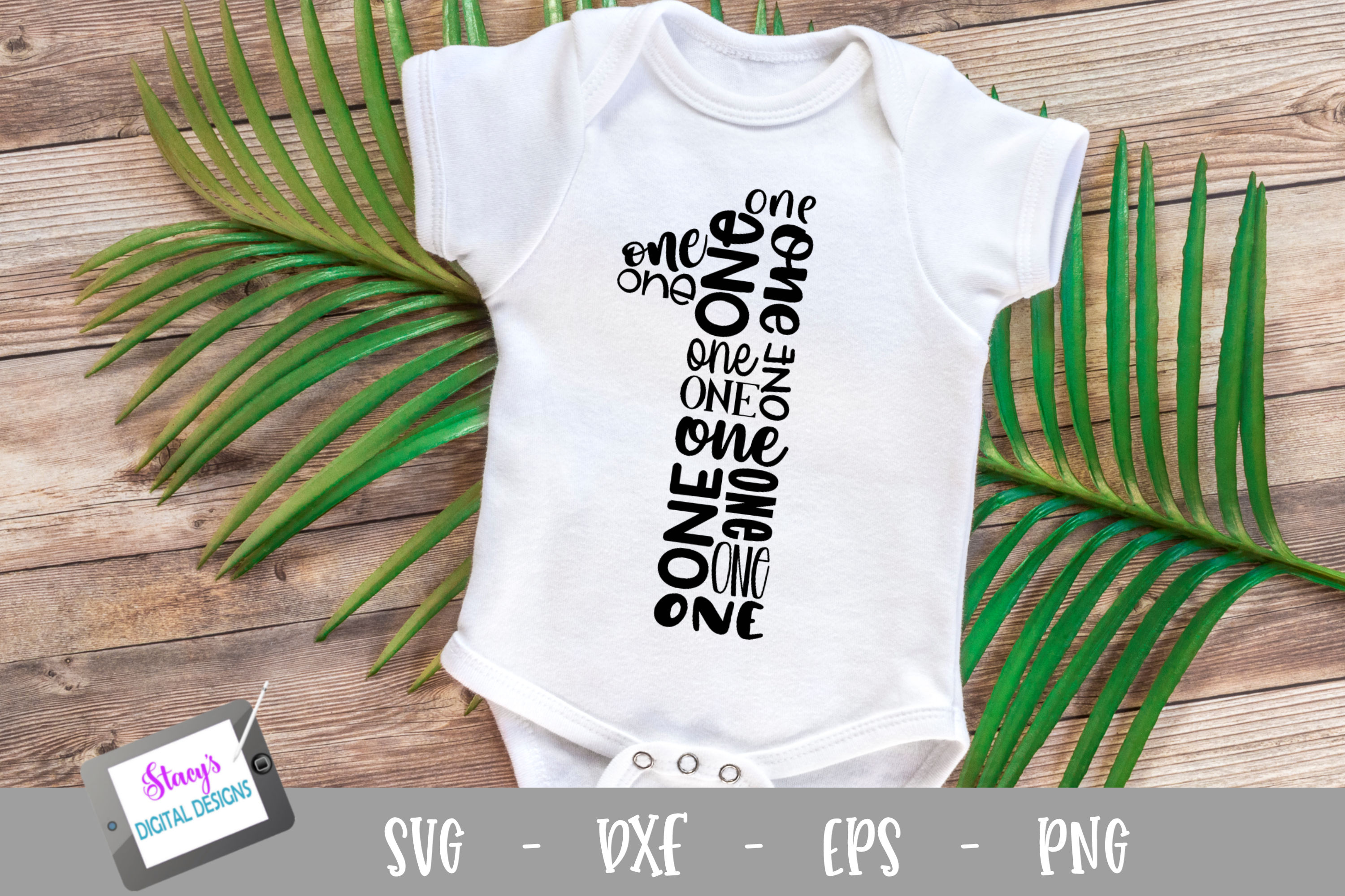 'One' Typography Word Art Mosaic Design | Jiffy Designs