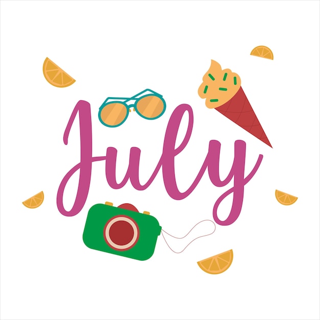 Vibrant July Summertime Imagery with Sunglasses and Camera | Jiffy Designs