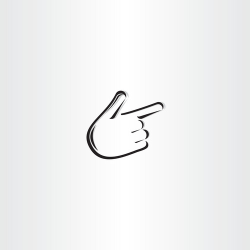 Hand Pointer Stylized Black Icon Symbol | Jiffy Designs