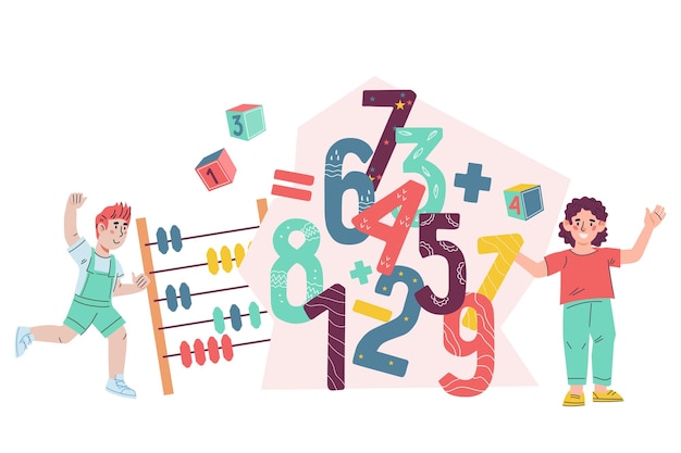Playful Children Exploring Colorful Numbers and Math Concepts | Jiffy ...