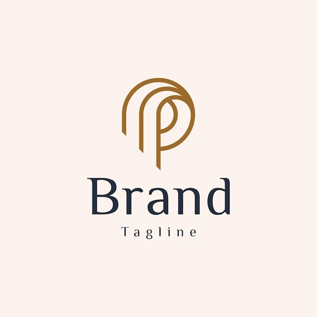 Elegant Monogram Logo with Refined Cursive Letter P | Jiffy Designs