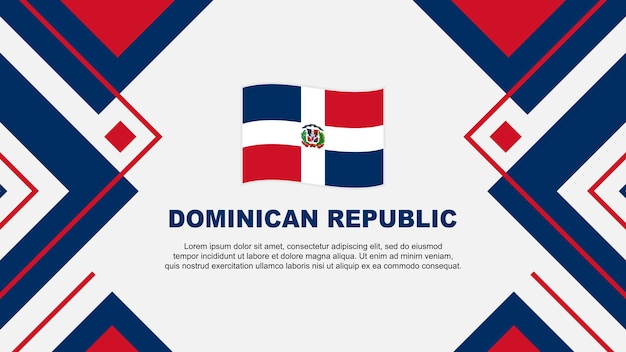Vibrant Dominican Republic Flag with Geometric Patterns | Jiffy Designs