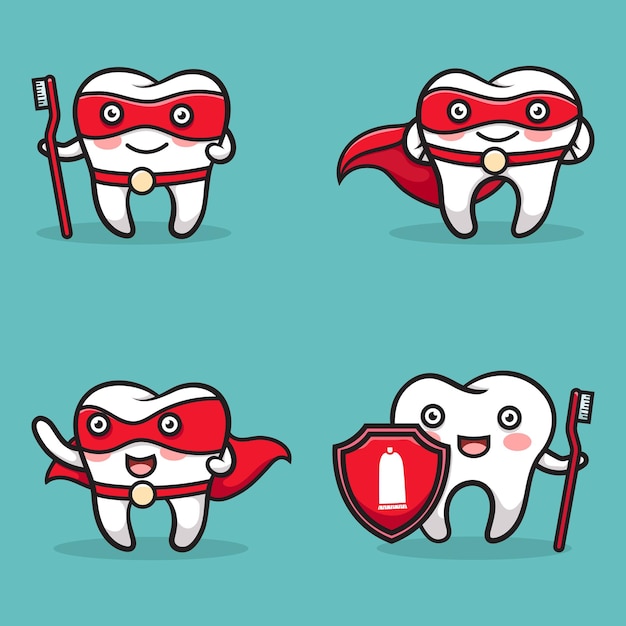Adorable Superhero Teeth Protecting Oral Health with Smiles | Jiffy Designs