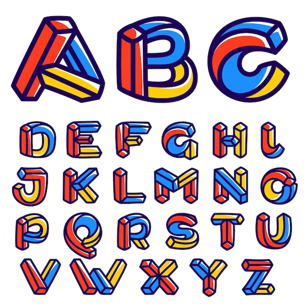 Vibrant 3D Alphabet Letters with Playful Design | Jiffy Designs