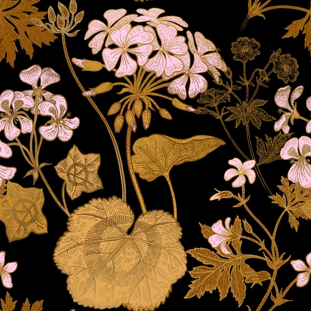 Vibrant Floral Tapestry in Shades of Pink and Gold | Jiffy Designs