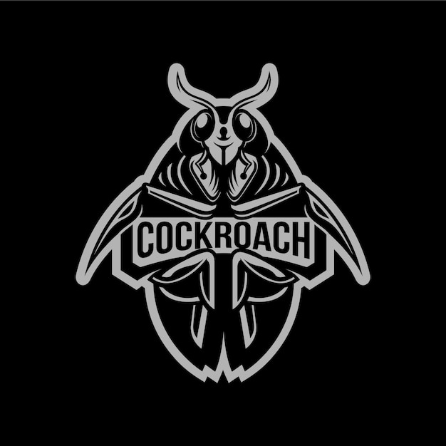 Fearsome Cockroach Emblem in Striking Monochrome Design | Jiffy Designs
