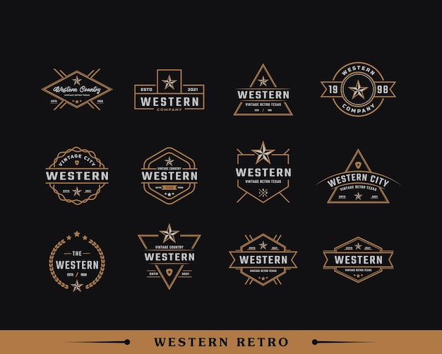 Versatile Western-Themed Emblem Collection with Rustic Charm | Jiffy ...