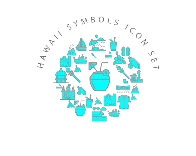 Diverse Hawaiian Symbols and Icons Showcase Vibrant Island Culture ...