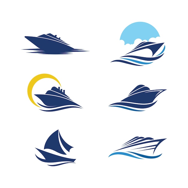 Diverse Collection of Stylized Nautical Vessel Icons | Jiffy Designs