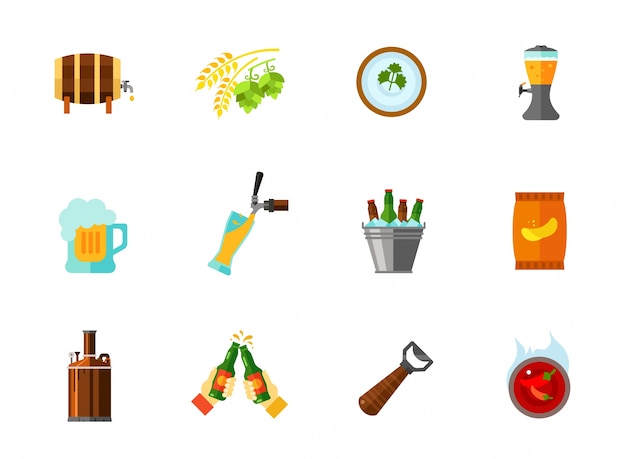 Vibrant Assortment of Beer-Inspired Icons for Versatile Design ...