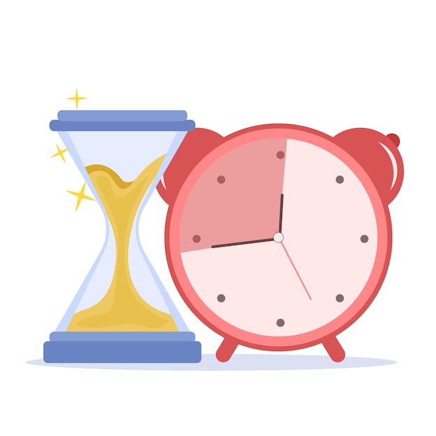 Hourglass and Alarm Clock: Time's Passage Visualized | Jiffy Designs