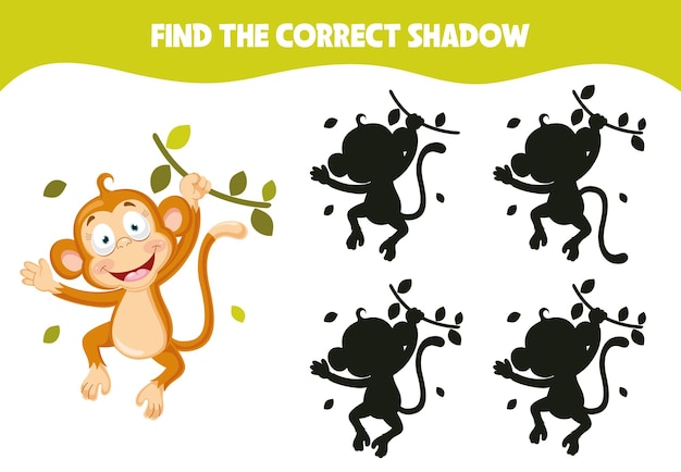 Playful Monkey Matching Game: Find the Correct Shadow | Jiffy Designs