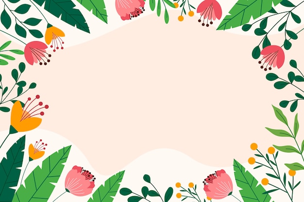 Floral Frame with Vibrant Blooms and Lush Greenery | Jiffy Designs