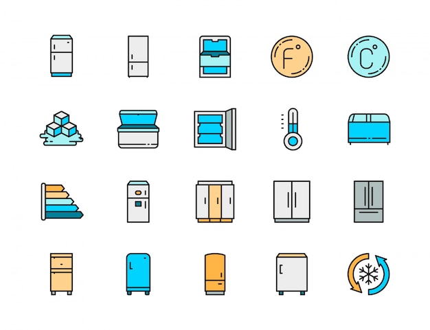Diverse Refrigerator Icons: Appliances, Cooling, and Storage Solutions ...