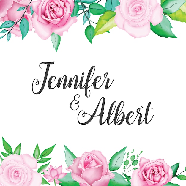 Elegant Floral Frame with Couple's Names | Jiffy Designs