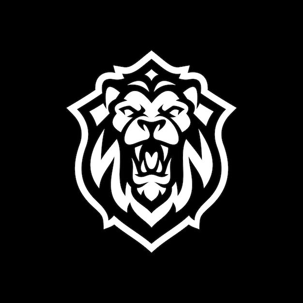 Fierce Lion Emblem in Striking Monochrome Design | Jiffy Designs