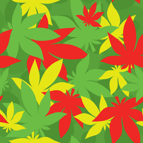 Rasta Leaf Seamless Vector Pattern | Jiffy Designs