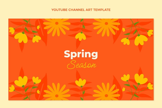Vibrant Spring Season Youtube Channel Art Template | Jiffy Designs