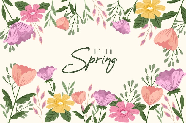 Vibrant Spring Floral Frame with Handwritten Greeting | Jiffy Designs