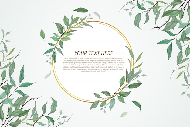 Elegant Botanical Wreath with Golden Frame and Lush Foliage | Jiffy Designs