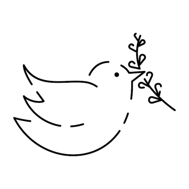 Minimalist Dove Illustration with Floral Accents | Jiffy Designs
