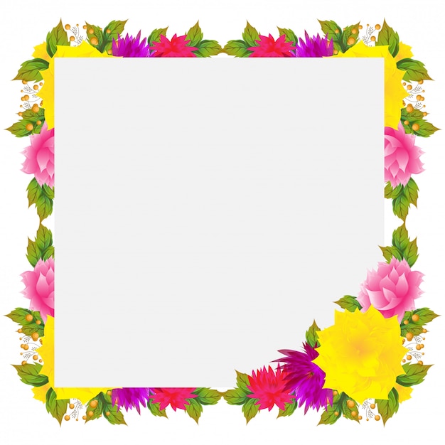 Vibrant Floral Frame with Blank Center | Jiffy Designs